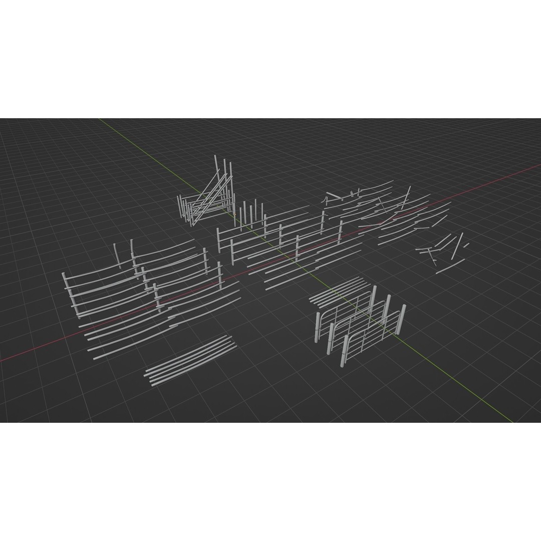 Mountain Fence Pack 3D Model – Low Poly Game Asset, FBX, PBR Textures - View 42