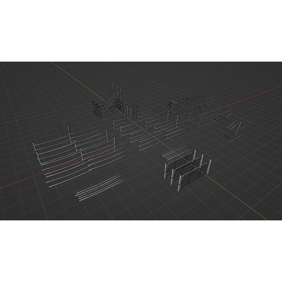 Mountain Fence Pack 3D Model – Low Poly Game Asset, FBX, PBR Textures - View 43