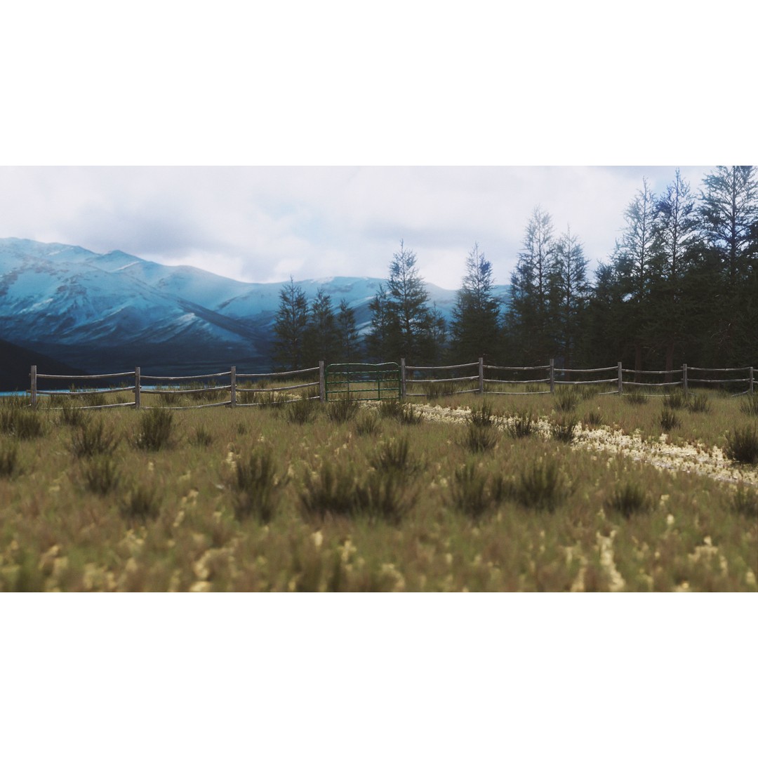 Mountain Fence Pack 3D Model – Low Poly Game Asset, FBX, PBR Textures - View 5