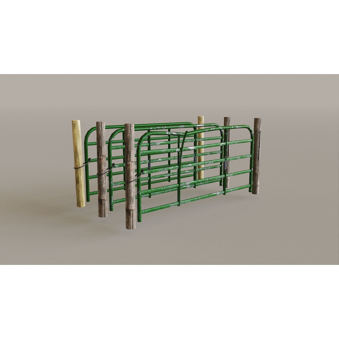 Mountain Fence Pack 3D Model – Low Poly Game Asset, FBX, PBR Textures - View 6