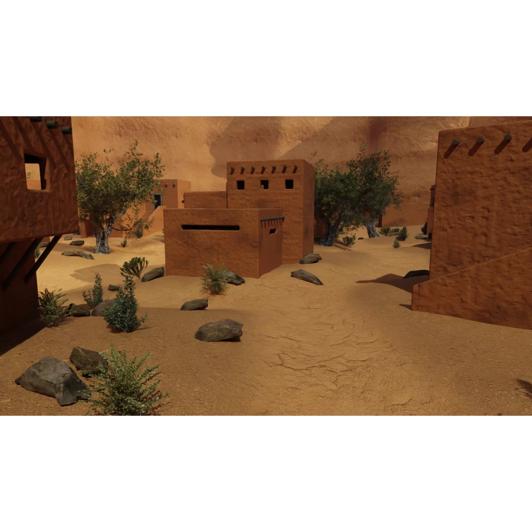 Desert Oasis Village 3D Model – Realistic Historic Environment, Blender - View 17