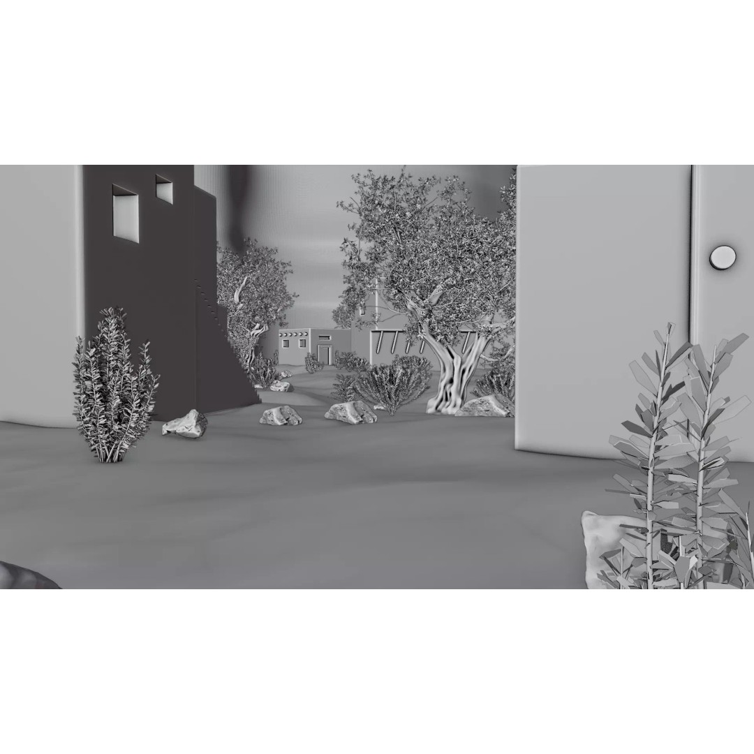 Desert Oasis Village 3D Model – Realistic Historic Environment, Blender - View 23