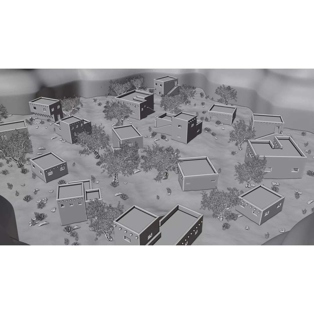 Desert Oasis Village 3D Model – Realistic Historic Environment, Blender - View 24