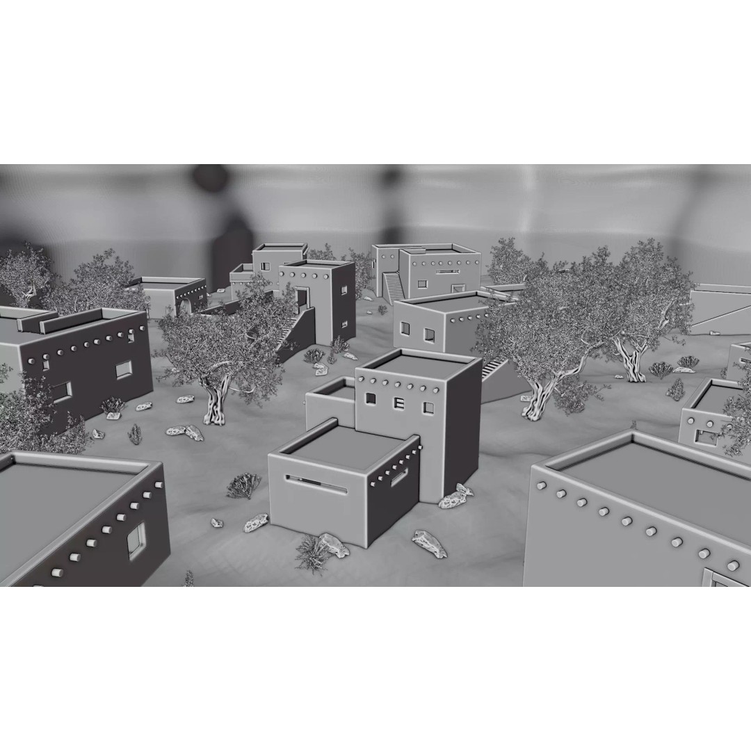 Desert Oasis Village 3D Model – Realistic Historic Environment, Blender - View 28