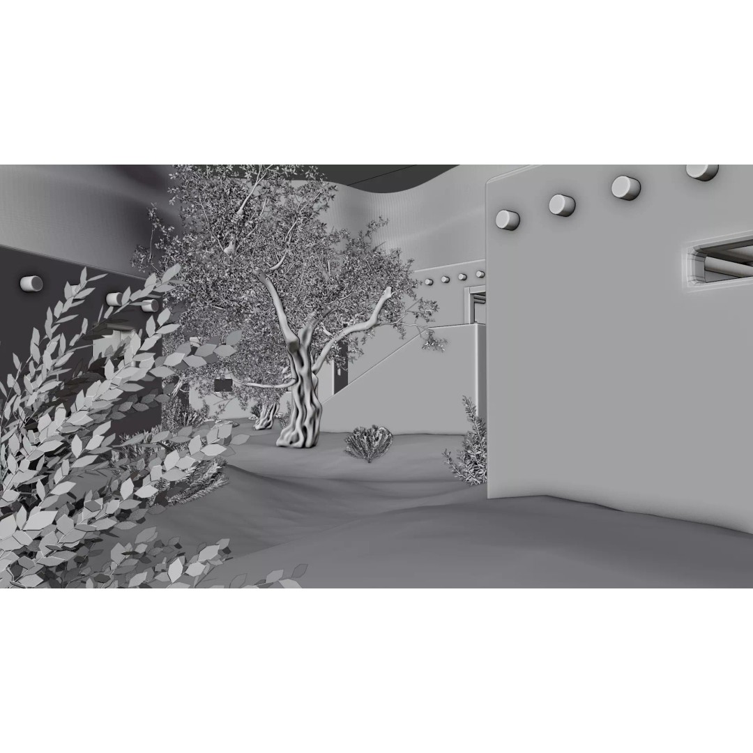 Desert Oasis Village 3D Model – Realistic Historic Environment, Blender - View 29
