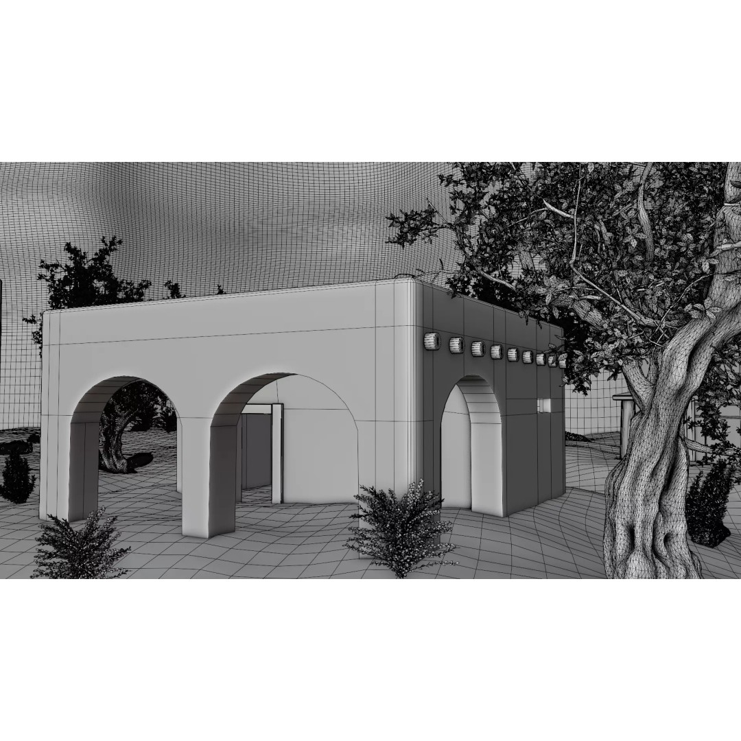 Desert Oasis Village 3D Model – Realistic Historic Environment, Blender - View 34