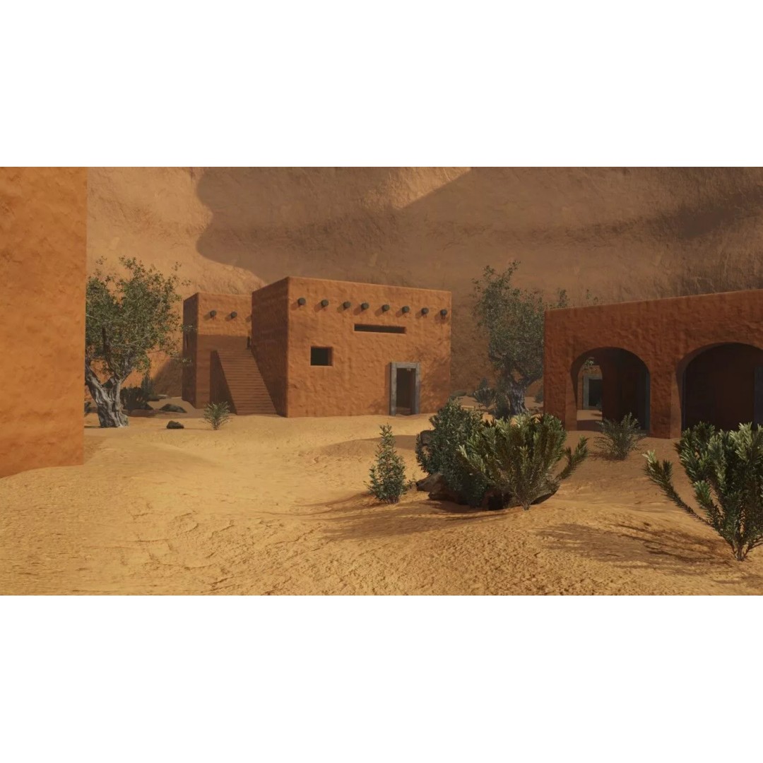 Desert Oasis Village 3D Model – Realistic Historic Environment, Blender - View 36