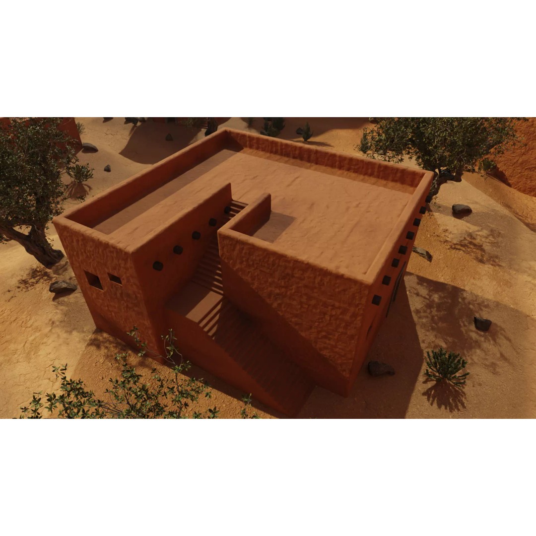 Desert Oasis Village 3D Model – Realistic Historic Environment, Blender - View 9