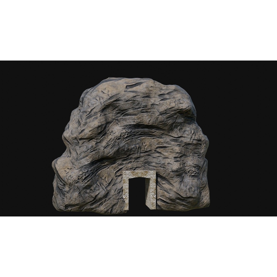 Cave Entrance 3D Model – Low Poly Game-Ready Ancient Temple Asset, FBX - View 10