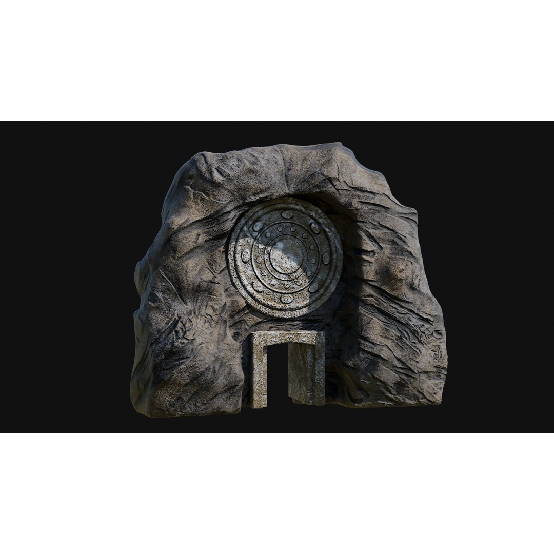 Cave Entrance 3D Model – Low Poly Game-Ready Ancient Temple Asset, FBX - View 11