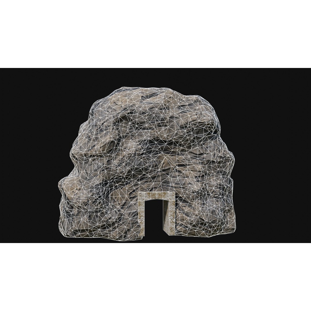 Cave Entrance 3D Model – Low Poly Game-Ready Ancient Temple Asset, FBX - View 13