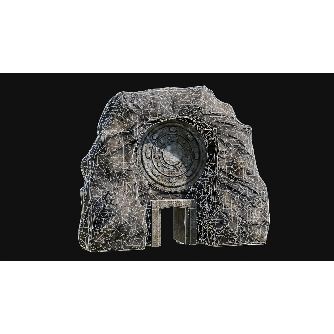 Cave Entrance 3D Model – Low Poly Game-Ready Ancient Temple Asset, FBX - View 14