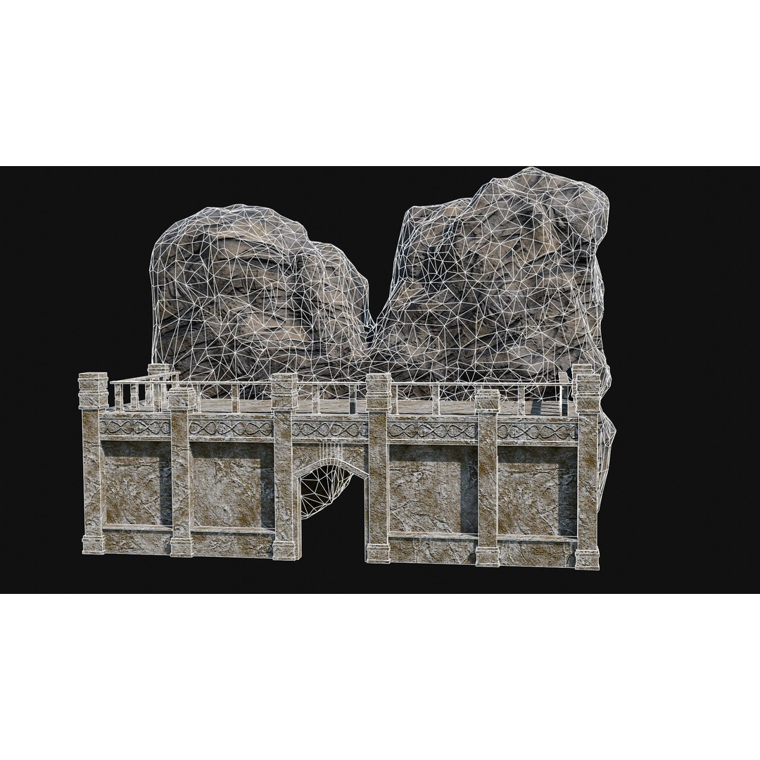 Cave Entrance 3D Model – Low Poly Game-Ready Ancient Temple Asset, FBX - View 18