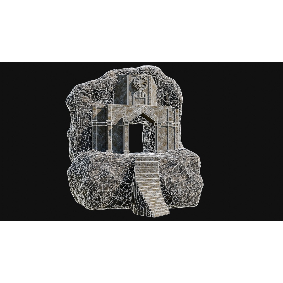 Cave Entrance 3D Model – Low Poly Game-Ready Ancient Temple Asset, FBX - View 26