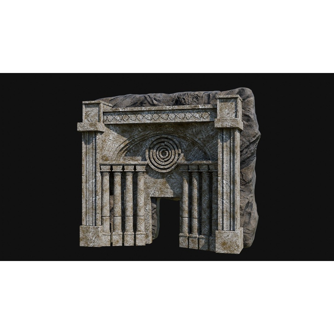 Cave Entrance 3D Model – Low Poly Game-Ready Ancient Temple Asset, FBX - View 39