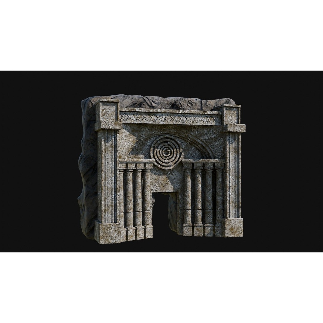 Cave Entrance 3D Model – Low Poly Game-Ready Ancient Temple Asset, FBX - View 41