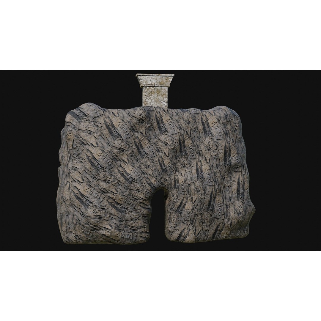 Cave Entrance 3D Model – Low Poly Game-Ready Ancient Temple Asset, FBX - View 46