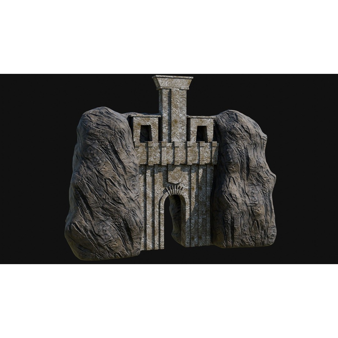 Cave Entrance 3D Model – Low Poly Game-Ready Ancient Temple Asset, FBX - View 47