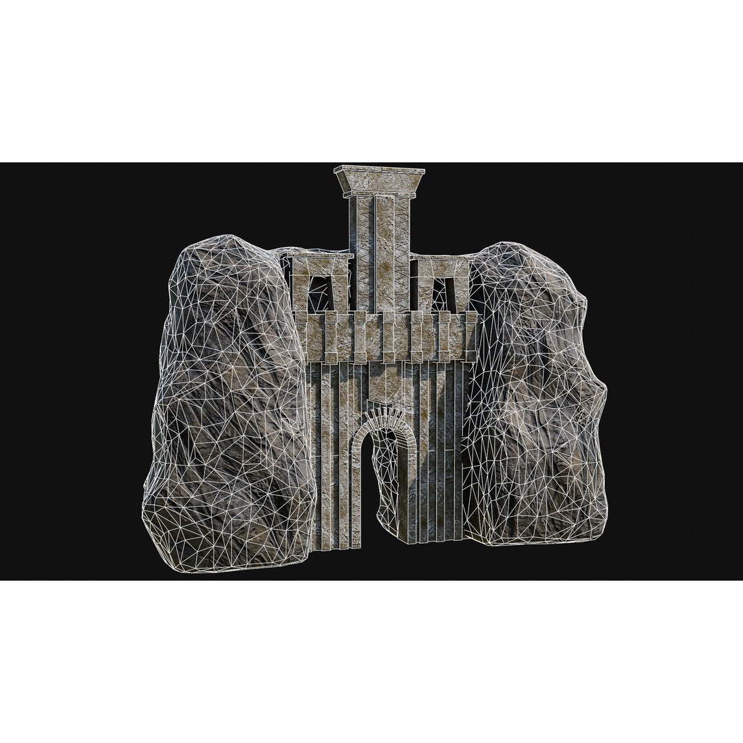 Cave Entrance 3D Model – Low Poly Game-Ready Ancient Temple Asset, FBX - View 50