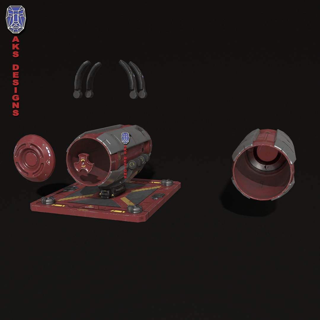 Sci-Fi Container 3D Model – Low Poly Game Asset, FBX, PBR Textures - View 14