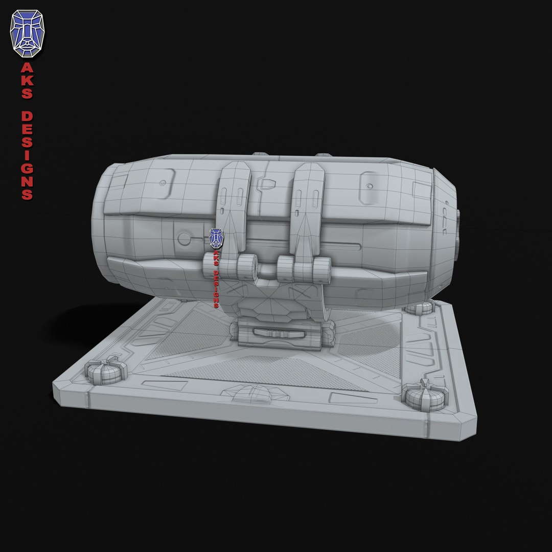 Sci-Fi Container 3D Model – Low Poly Game Asset, FBX, PBR Textures - View 17