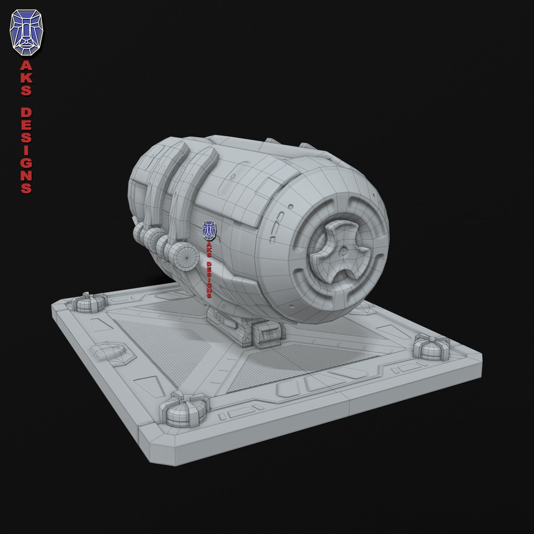 Sci-Fi Container 3D Model – Low Poly Game Asset, FBX, PBR Textures - View 18