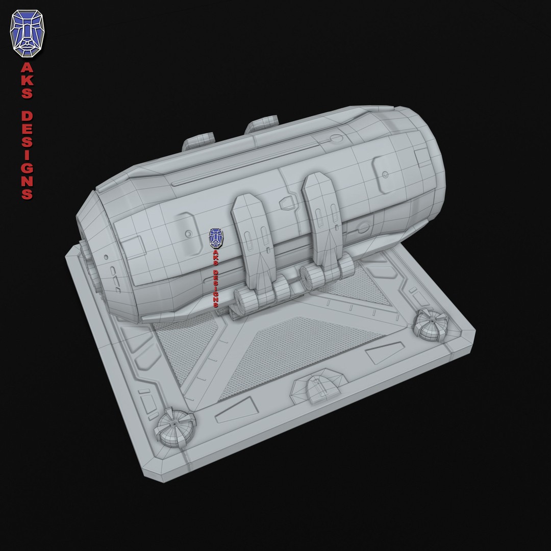 Sci-Fi Container 3D Model – Low Poly Game Asset, FBX, PBR Textures - View 20