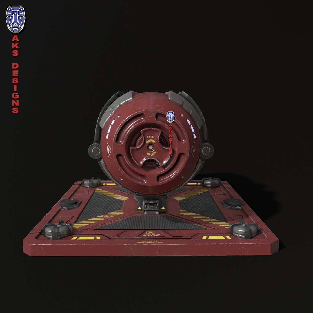Sci-Fi Container 3D Model – Low Poly Game Asset, FBX, PBR Textures - View 3