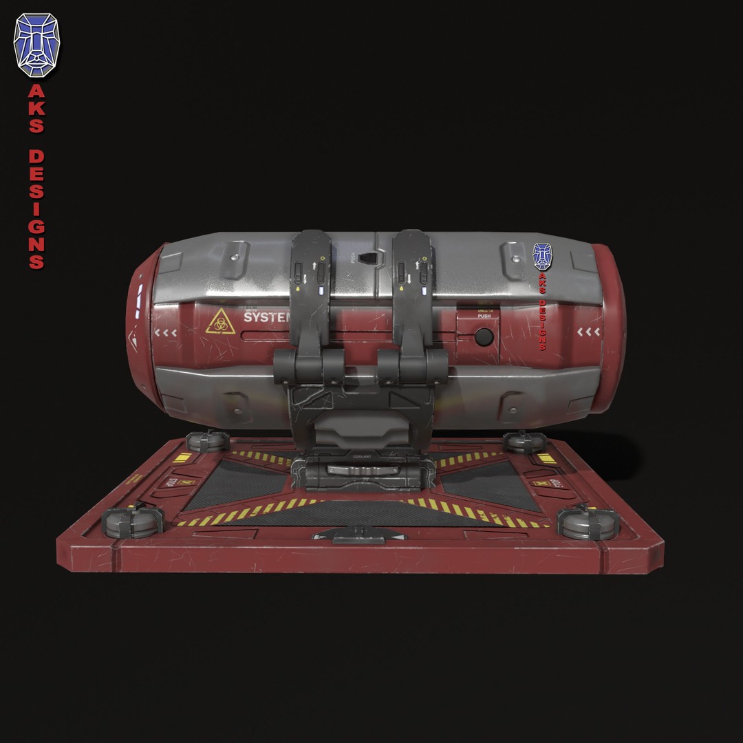 Sci-Fi Container 3D Model – Low Poly Game Asset, FBX, PBR Textures - View 5