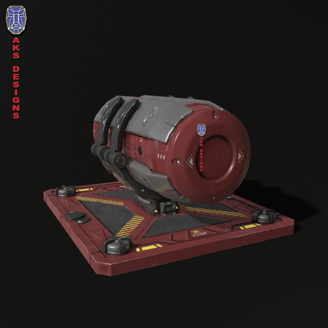 Sci-Fi Container 3D Model – Low Poly Game Asset, FBX, PBR Textures - View 6