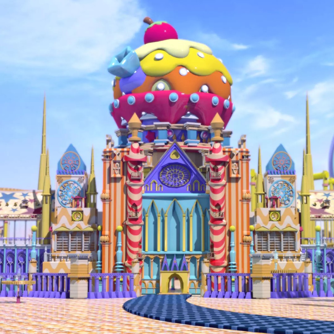 Cartoon Amusement Park 3D Model – Playful Playground Equipment for Animation - View 2