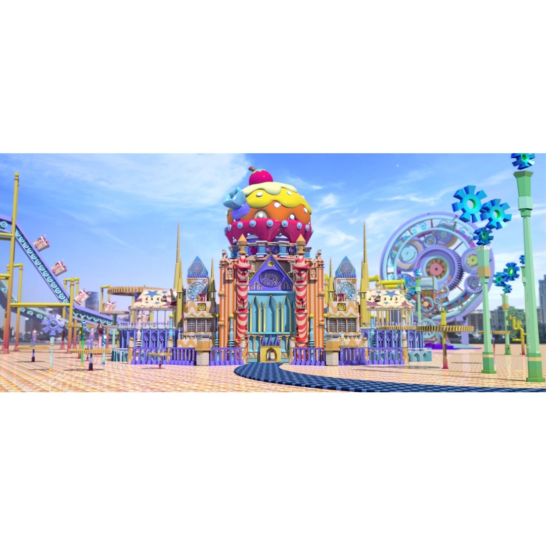 Cartoon Amusement Park 3D Model – Playful Playground Equipment for Animation - View 3