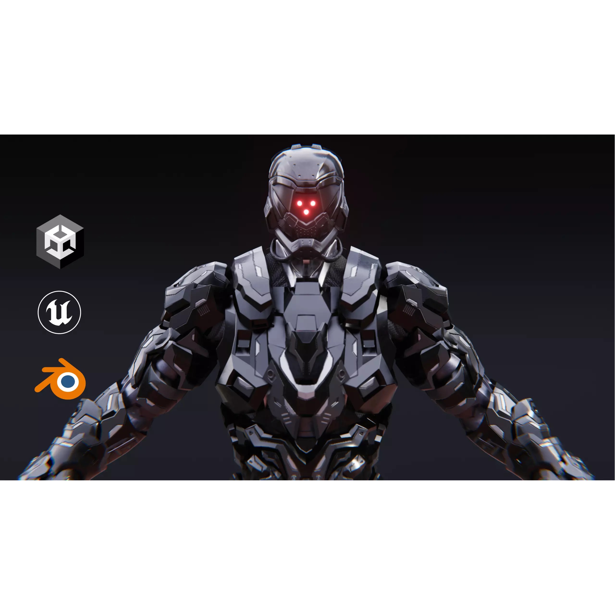 Sci-Fi Robotic Character MK 05 - Low-Poly Game-Ready 3D Model - View 2