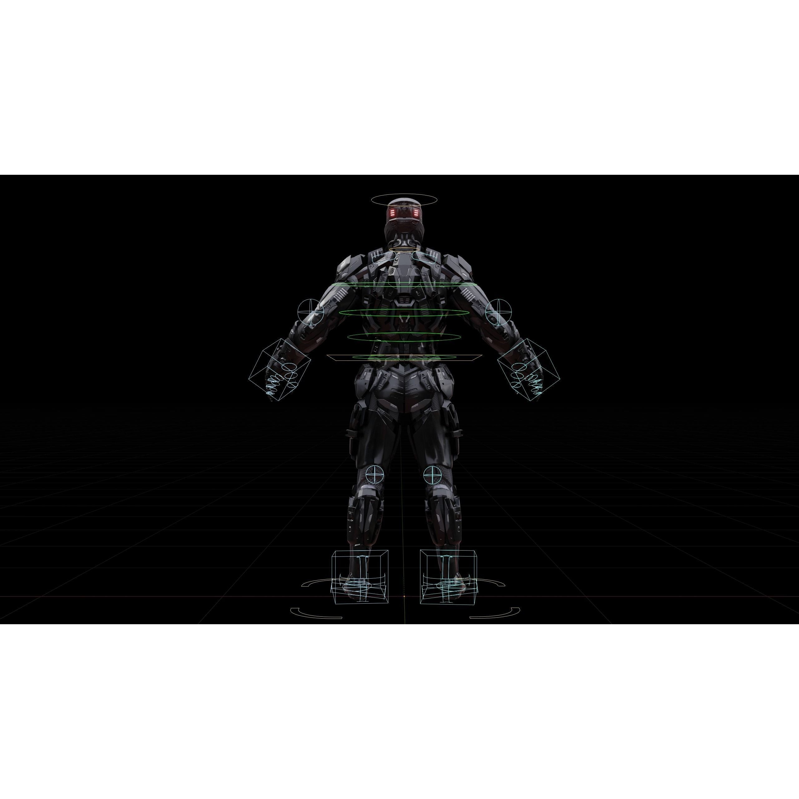 Sci-Fi Robotic Character MK 05 - Low-Poly Game-Ready 3D Model - View 30