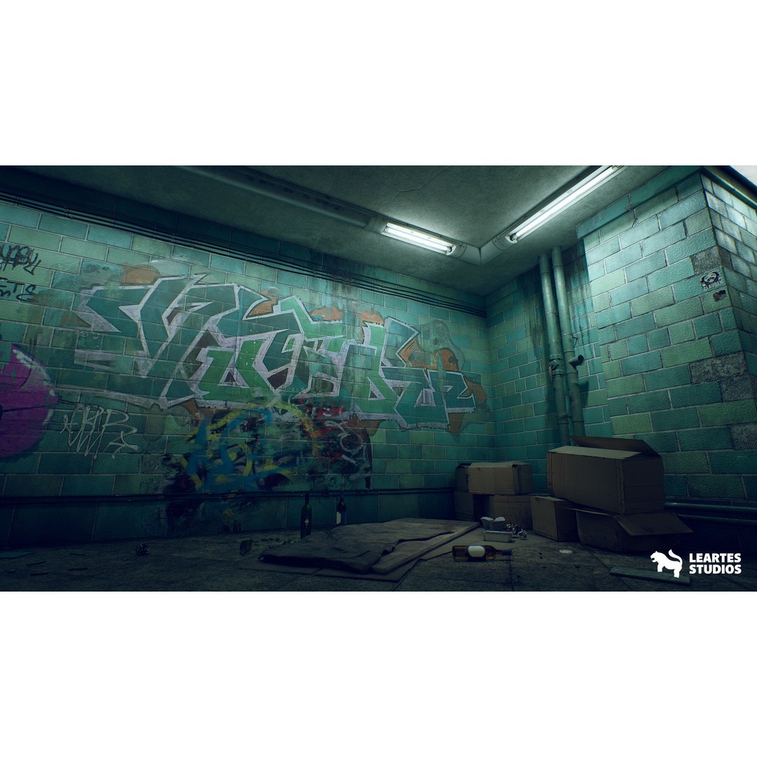 Abandoned Subway Station 3D Model – Low Poly Game Asset, FBX, PBR - View 10