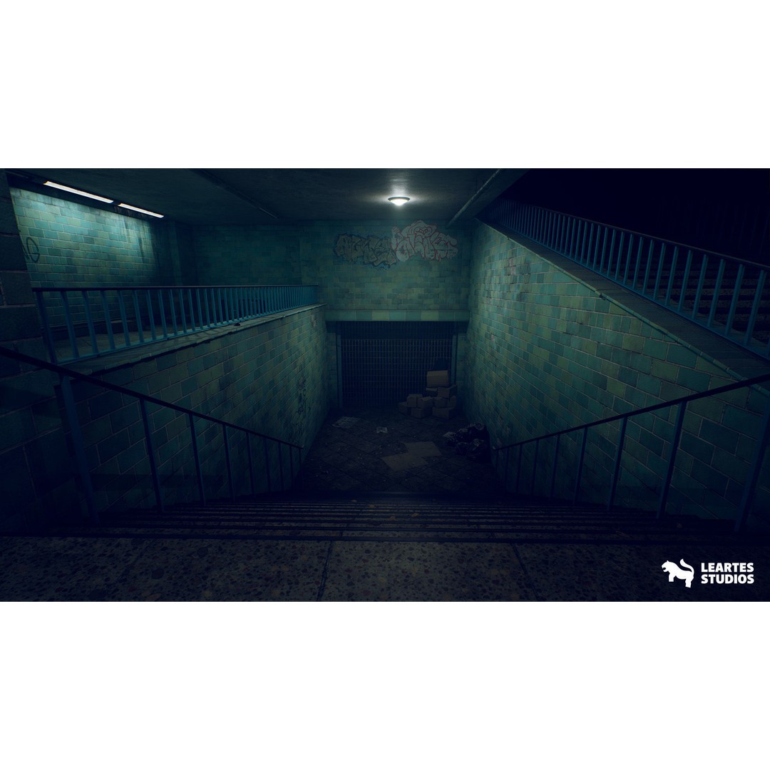 Abandoned Subway Station 3D Model – Low Poly Game Asset, FBX, PBR - View 11