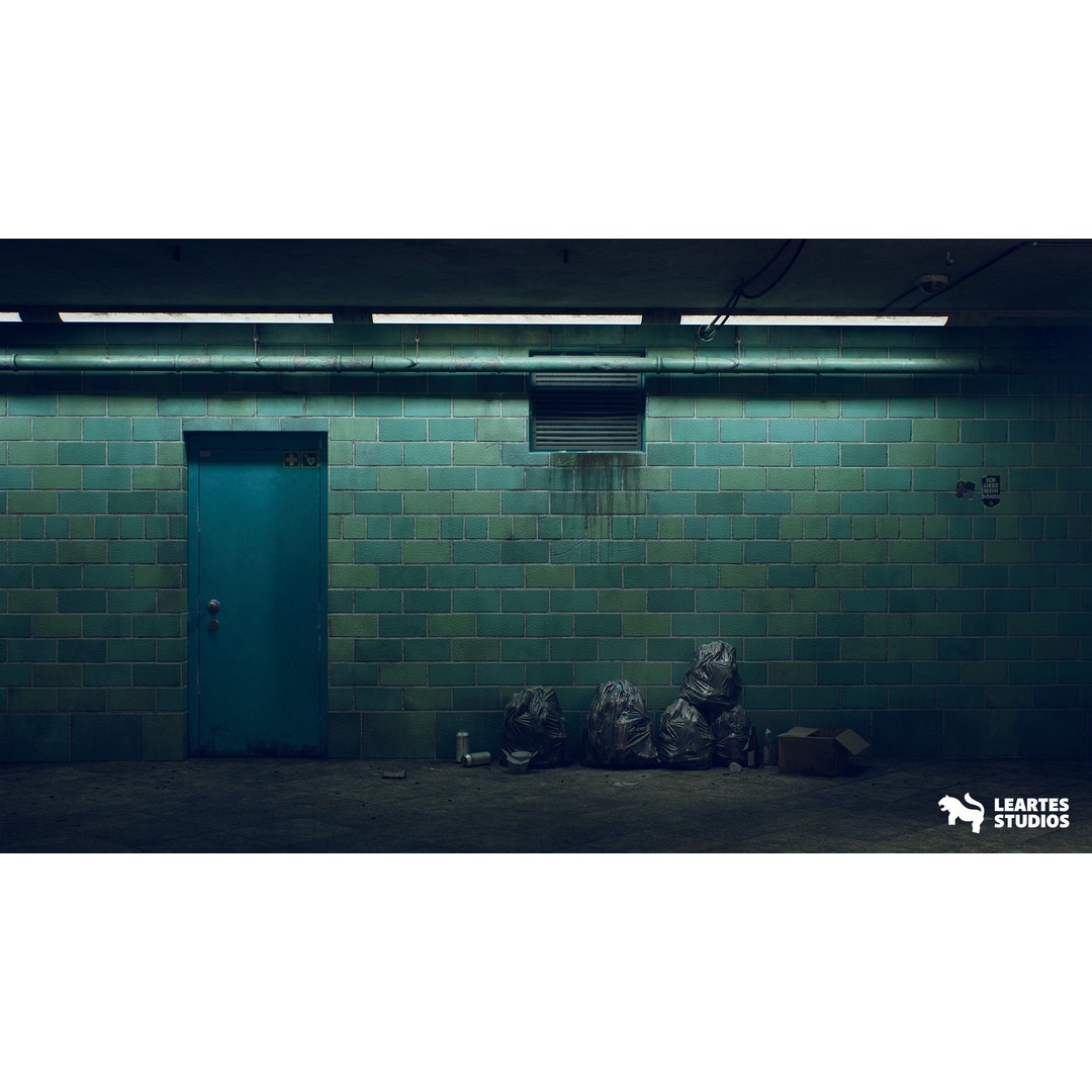 Abandoned Subway Station 3D Model – Low Poly Game Asset, FBX, PBR - View 12