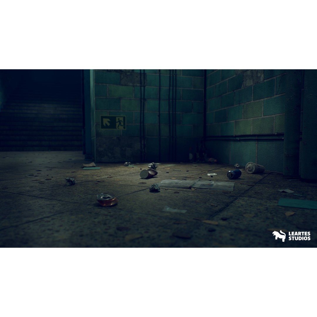 Abandoned Subway Station 3D Model – Low Poly Game Asset, FBX, PBR - View 15