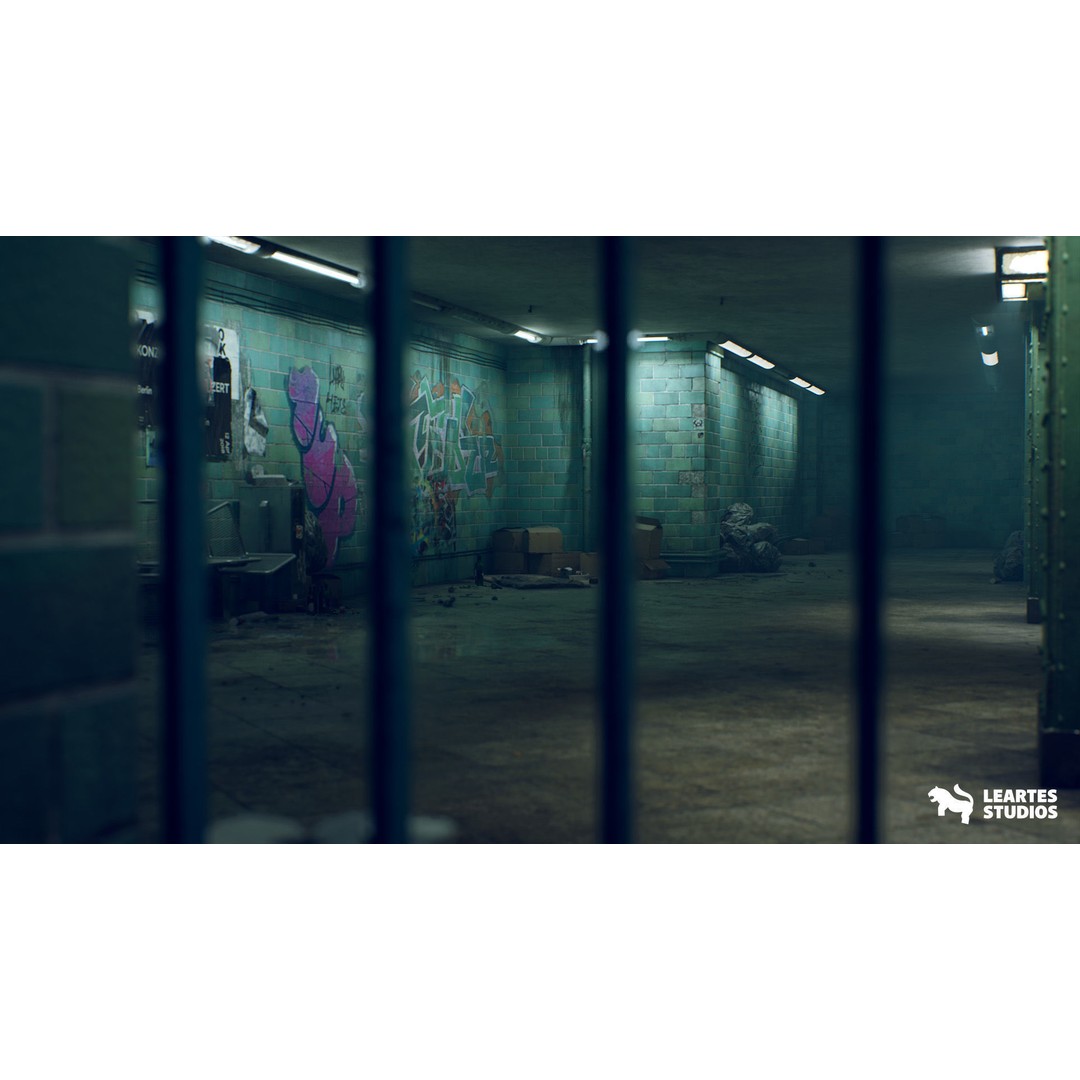 Abandoned Subway Station 3D Model – Low Poly Game Asset, FBX, PBR - View 16