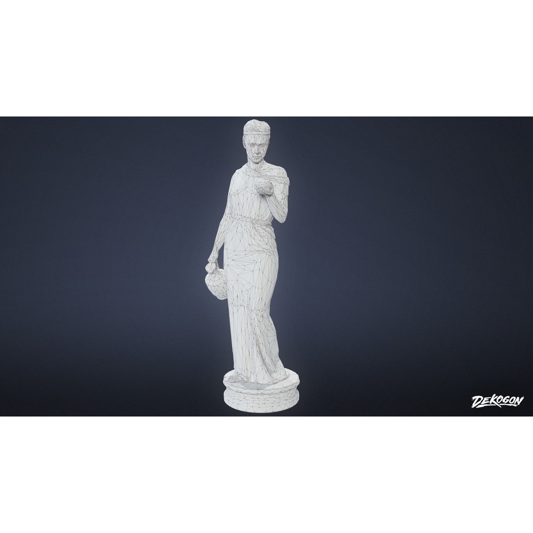 Cemetery Statue 3D Model – Low Poly PBR Game Asset, FBX - View 10