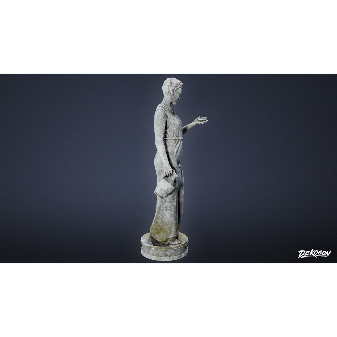 Cemetery Statue 3D Model – Low Poly PBR Game Asset, FBX - View 4