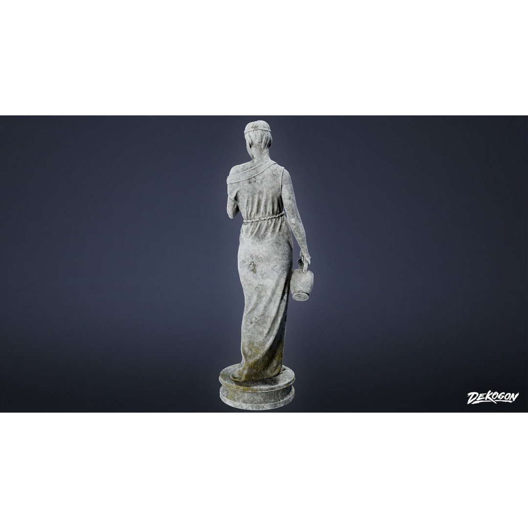 Cemetery Statue 3D Model – Low Poly PBR Game Asset, FBX - View 5