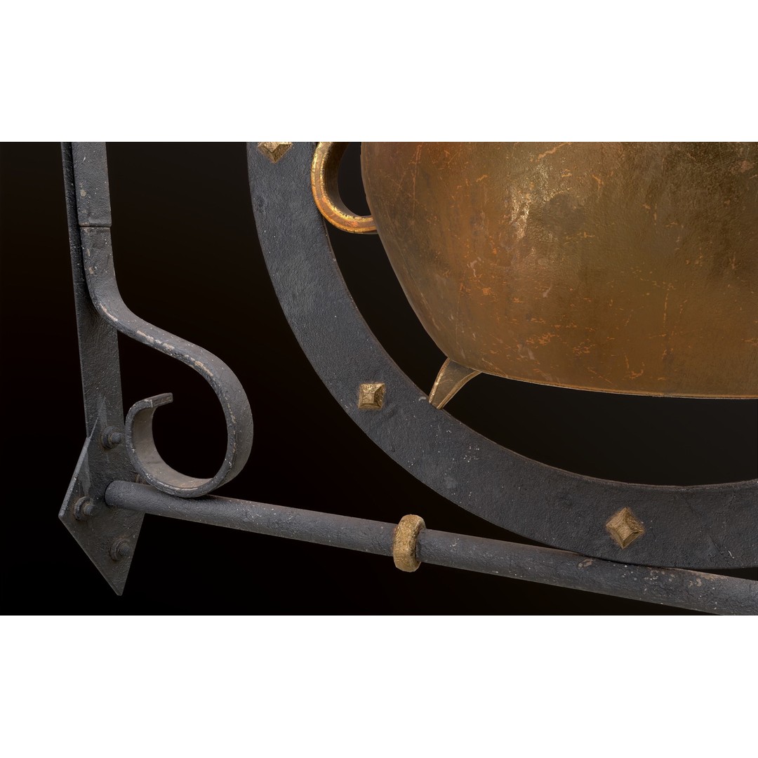 Vintage Street Sign 3D Model – Low Poly Game Asset, FBX - View 12