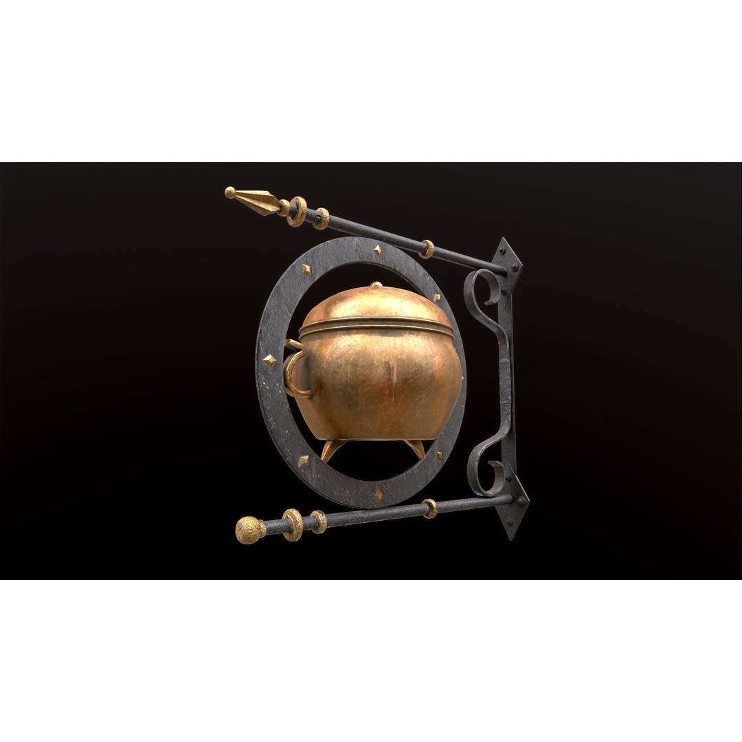 Vintage Street Sign 3D Model – Low Poly Game Asset, FBX - View 14