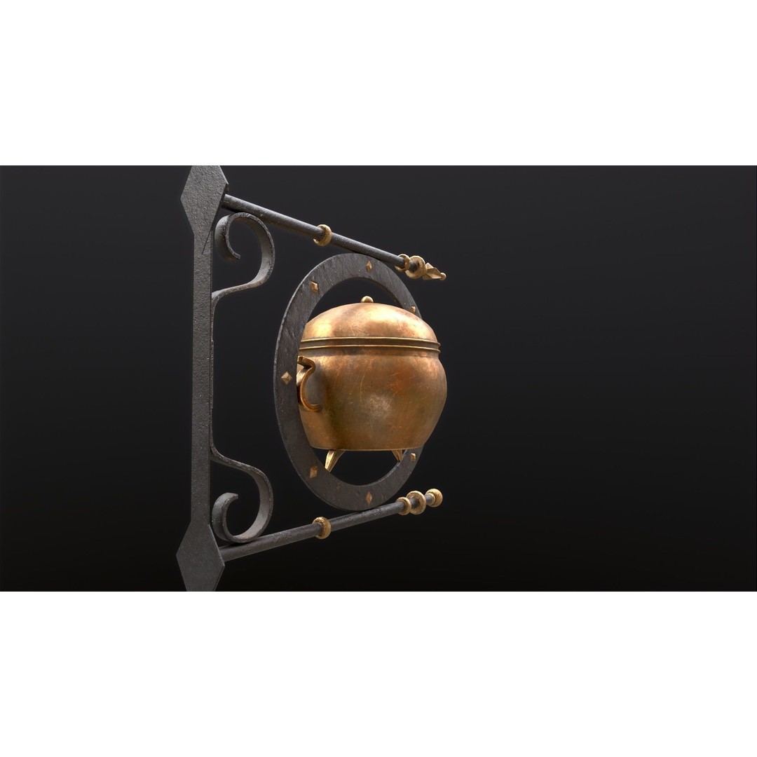 Vintage Street Sign 3D Model – Low Poly Game Asset, FBX - View 26