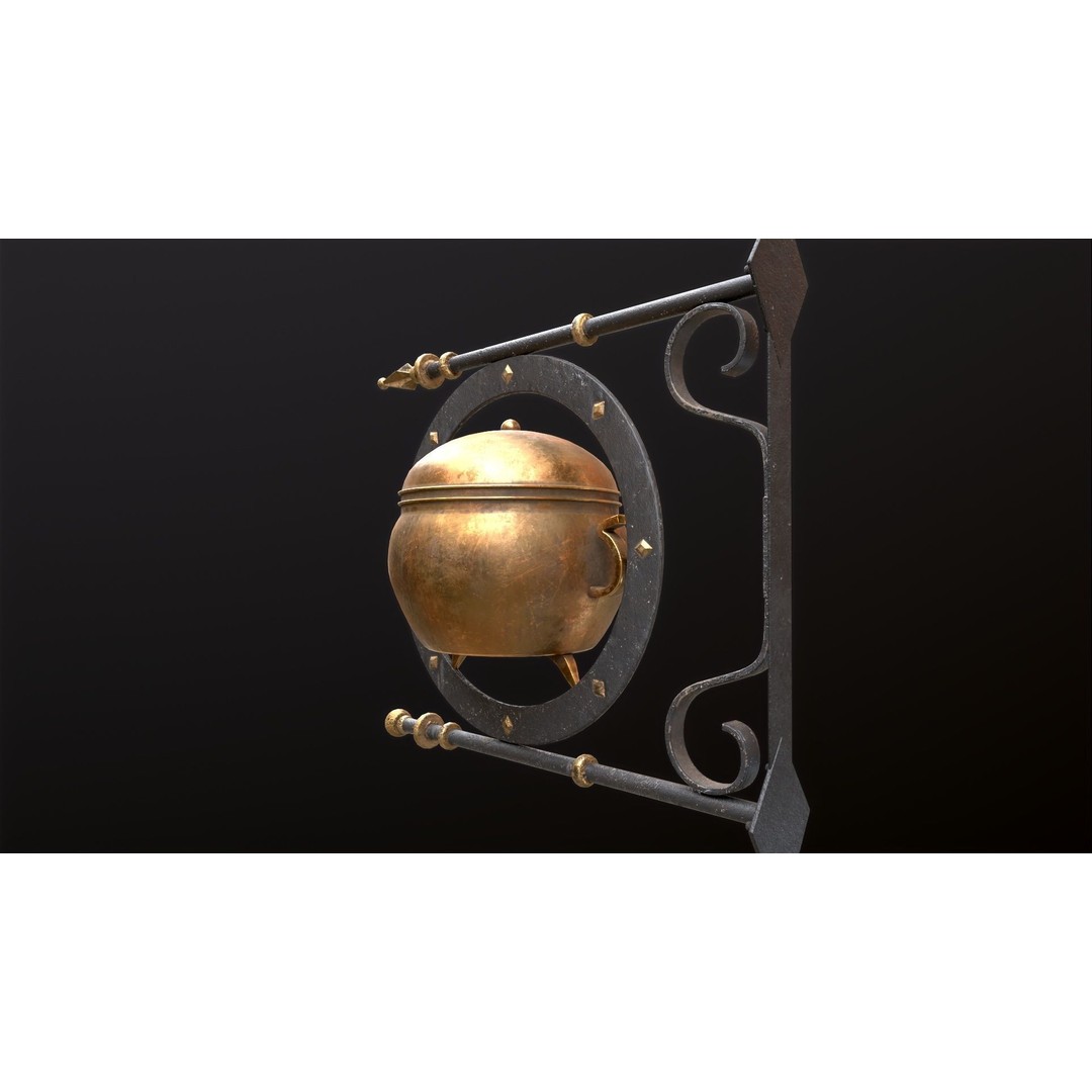 Vintage Street Sign 3D Model – Low Poly Game Asset, FBX - View 28