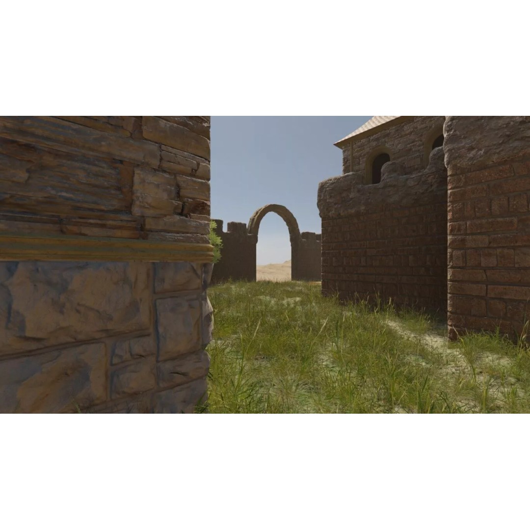 Castle Compound 3D Model – Realistic Medieval Environment, Blender - View 7