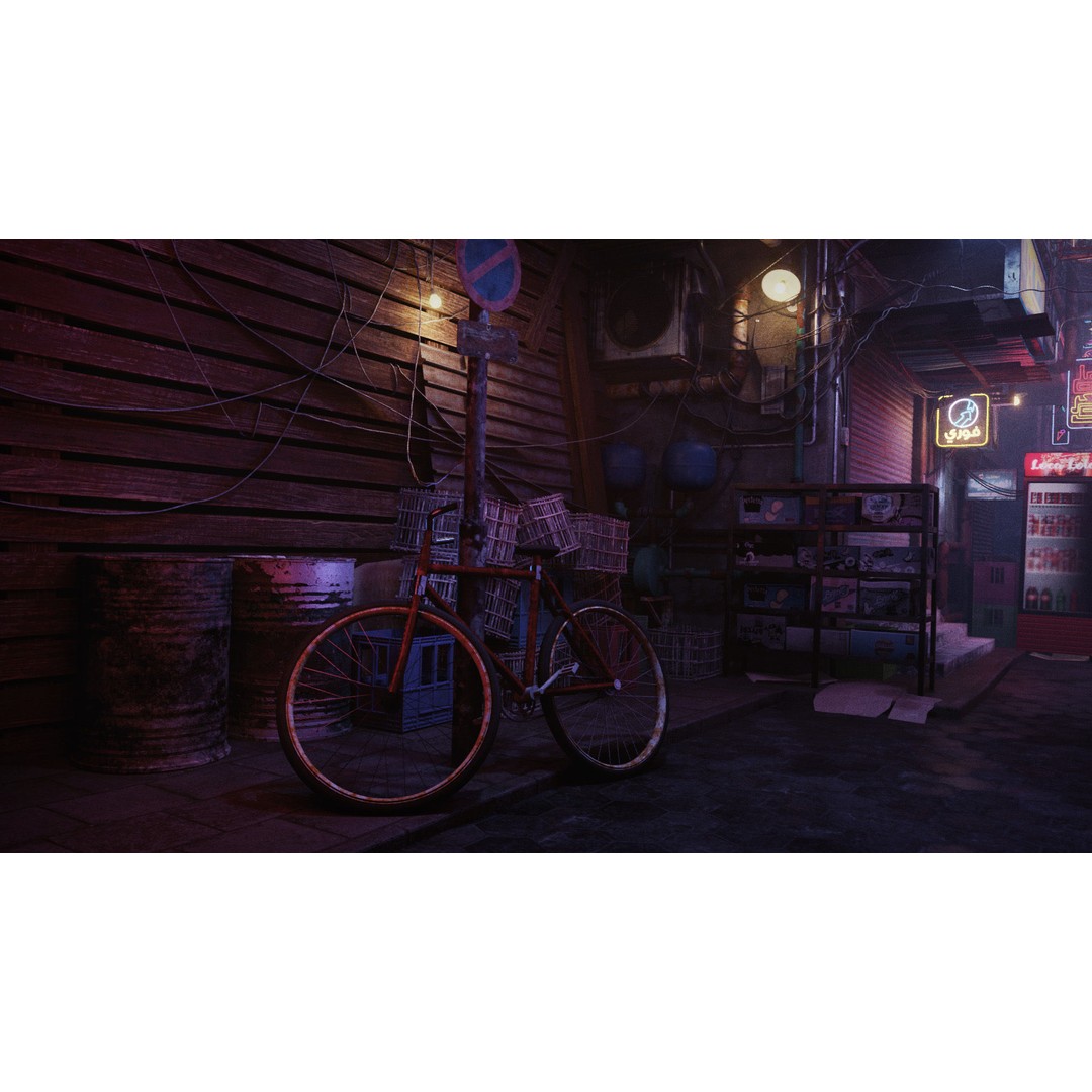 Cairo City Cyberpunk Streets 3D Model – Day & Night Modes, Animated Neon Signs - View 10