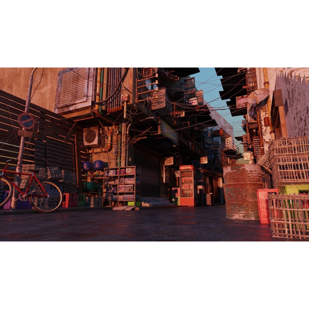 Cairo City Cyberpunk Streets 3D Model – Day & Night Modes, Animated Neon Signs - View 19