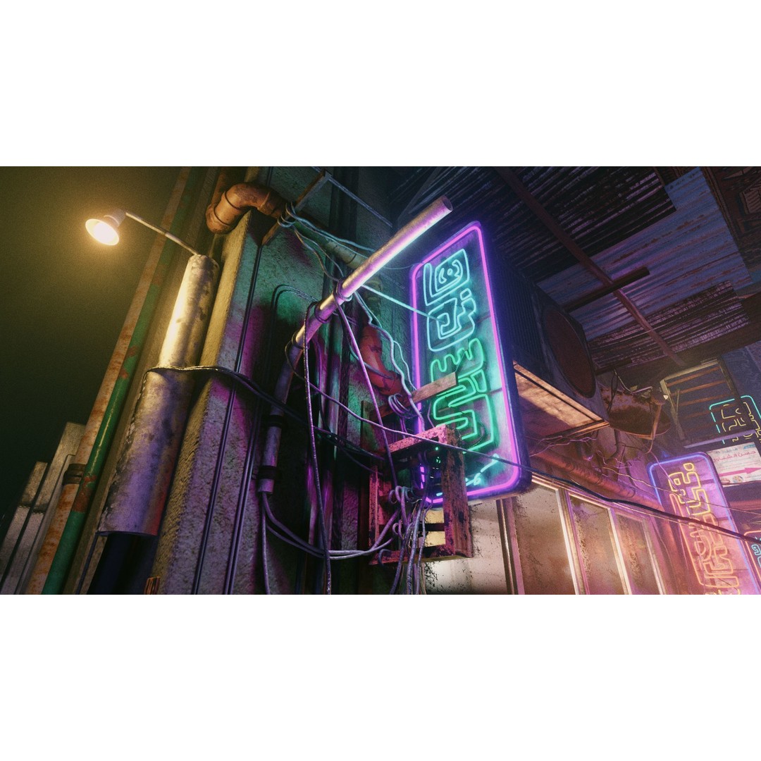 Cairo City Cyberpunk Streets 3D Model – Day & Night Modes, Animated Neon Signs - View 24